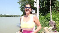 GERMAN SCOUT – HUGE SWINGING TITS GIRL TALK thus TO FUCK OUTSIDE FOR CASH AT PICKUP CASTING