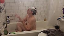 Sexy Granny Momma Vee Shaves Her Pussy In must be remembered The Shower! Big Saggy Tits! Big Natural Tits!